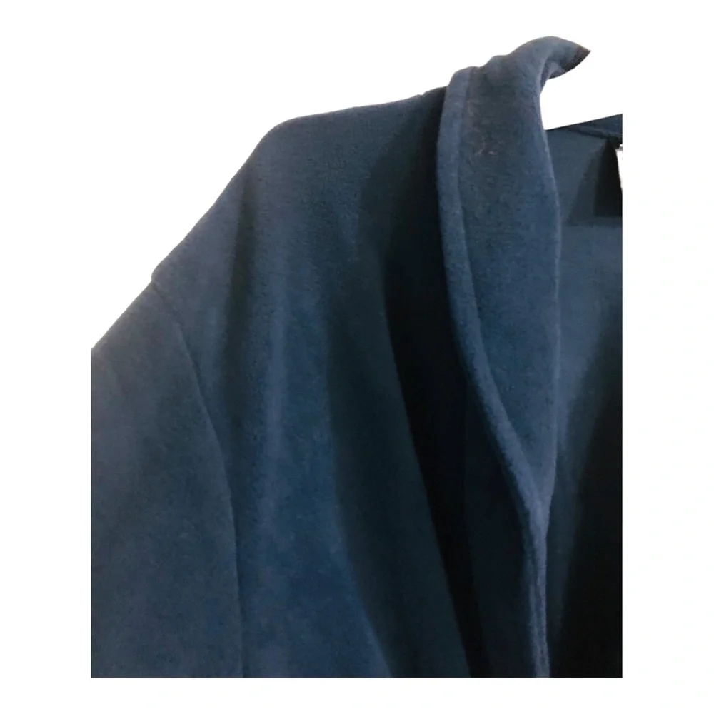 True Religion dark navy blue fleece silver logo lounge bath robe size small new‎